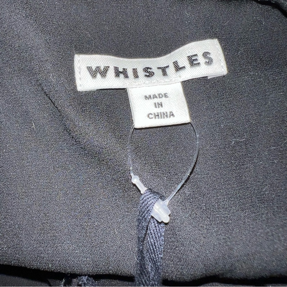 Whistles Black Flocked Polka Dot Wrap Midi Dress US 4 - Picture 14 of 15